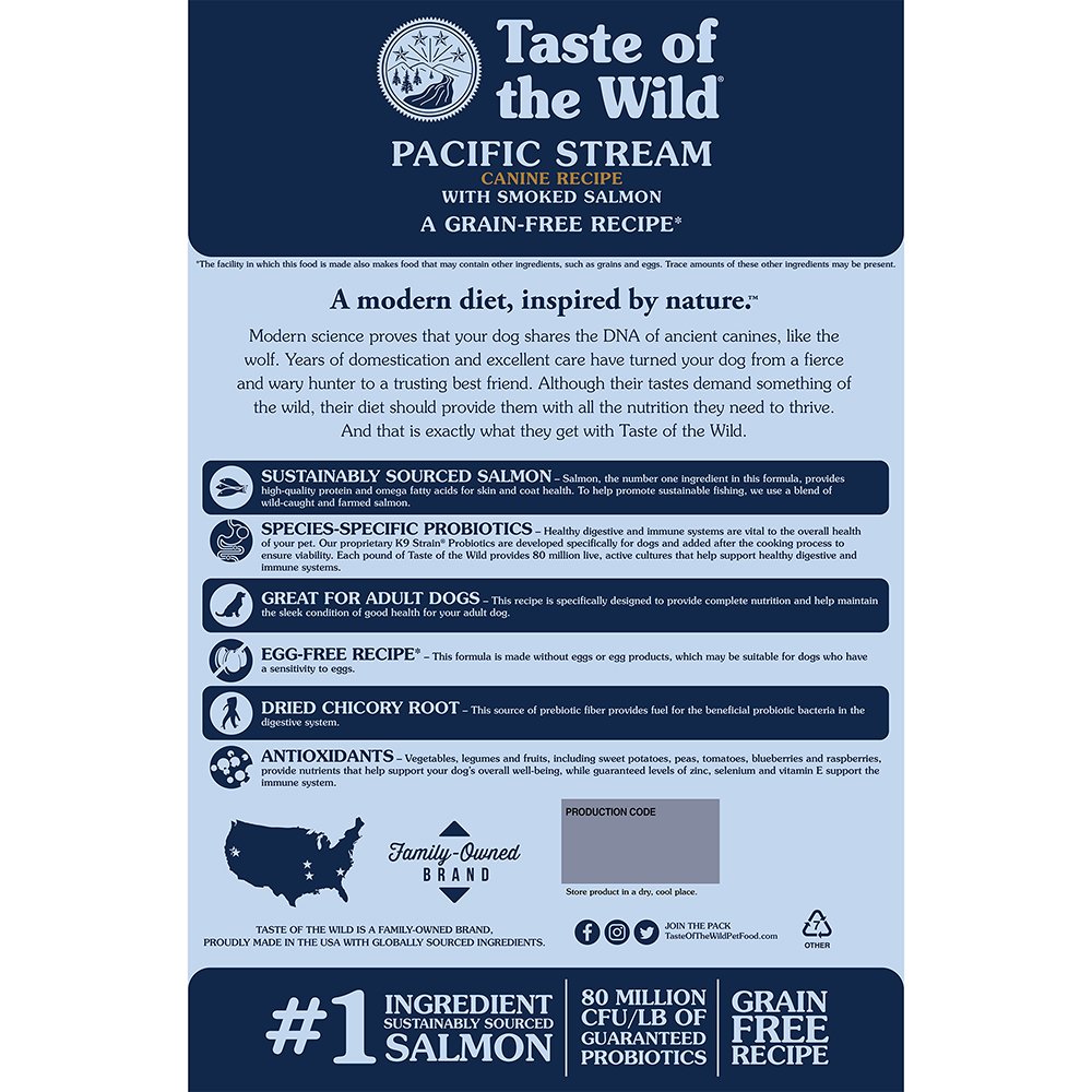 Taste of the Wild Grain-Free Pacific Stream Canine Recipe w/ Smoke-Flavored Salmon Dry Dog Food - Image 2