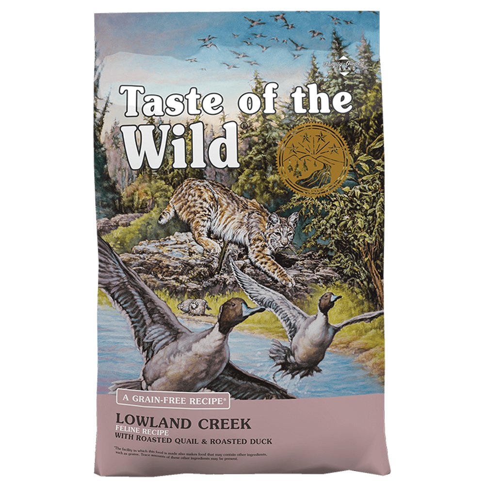 Taste of the Wild Grain-Free Lowland Creek Feline Recipe w/ Roasted Quail & Roasted Duck Dry Cat Food