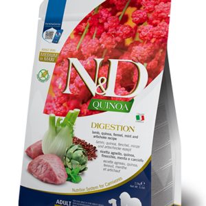Farmina N&D Quinoa Digestion w/ Lamb, Quinoa, Fennel, Mint & Artichoke Recipe Adult Medium & Maxi Dry Dog Food