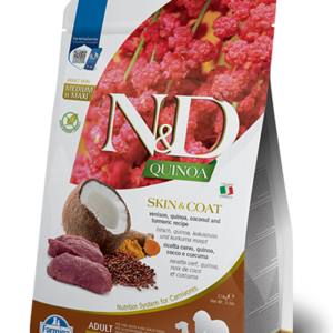 Farmina N&D Quinoa Skin & Coat w/ Venison, Quinoa, Coconut & Turmeric Recipe Adult Medium & Maxi Dry Dog Food