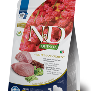 Farmina N&D Quinoa Weight Management w/ Lamb, Quinoa, Broccoli & Asparagus Recipe Adult All Medium & Maxi Dog Food
