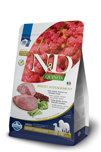 Farmina N&D Quinoa Weight Management w/ Lamb, Quinoa, Broccoli & Asparagus Recipe Adult All Medium & Maxi Dog Food