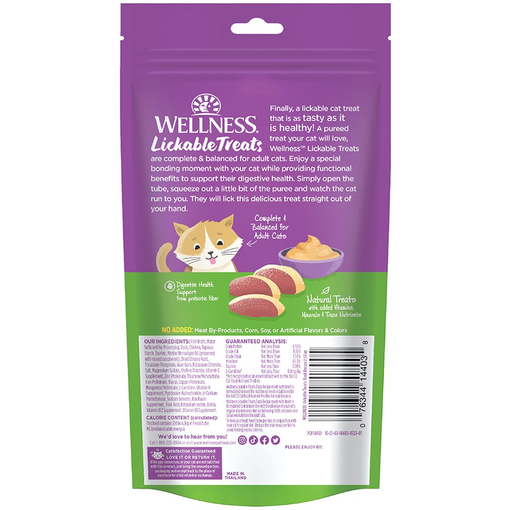 Wellness Duck Recipe w/ Bone Broth Lickable Cat Treats, 6-Pack - Image 2