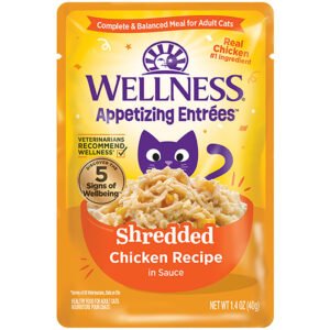 Wellness Appetizing Entrรฉes Shredded Chicken Recipe in Sauce Adult Wet Cat Food