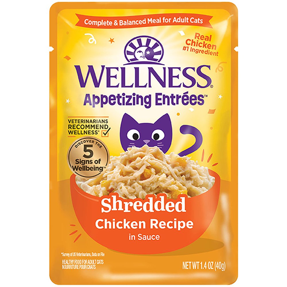 Wellness Appetizing Entrées Shredded Chicken Recipe in Sauce Adult Wet Cat Food