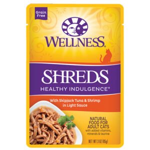 Wellness Shreds w/ Skipjack Tuna & Shrimp in Light Sauce Adult Wet Cat Food
