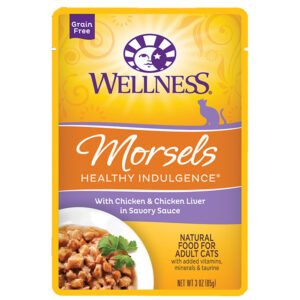 Wellness Morsels w/ Chicken & Chicken Liver in Savory Sauce Adult Wet Cat Food