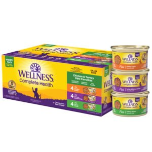 Wellness Complete Health Grain Free Chicken & Turkey Pate Favorites Variety Pack Canned Cat Food