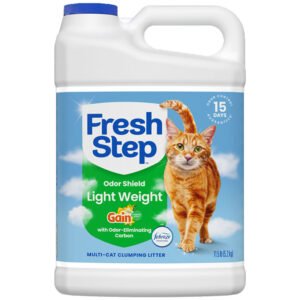 Fresh Step Odor Shield w/ Odor-Eliminating Carbon Gain Original Scent Febreze Freshness Multi-Cat Clumping Cat Litter