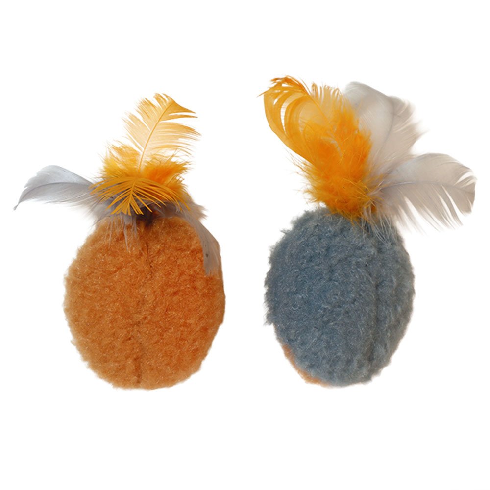 Fog City Pet Felt Birds w/ Feathers Batting Cat Toys, 2-Pack - Image 2