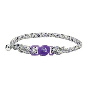 Safe Cat Purple Floral Round Fashion Adjustable Cat Collar