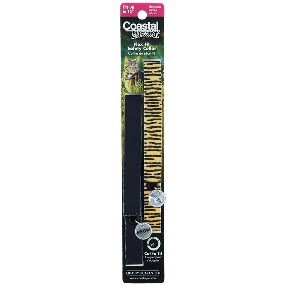 Coastal ElastaCat Tiger & Black Flex Fit Cat Safety Collar, 2-Pack