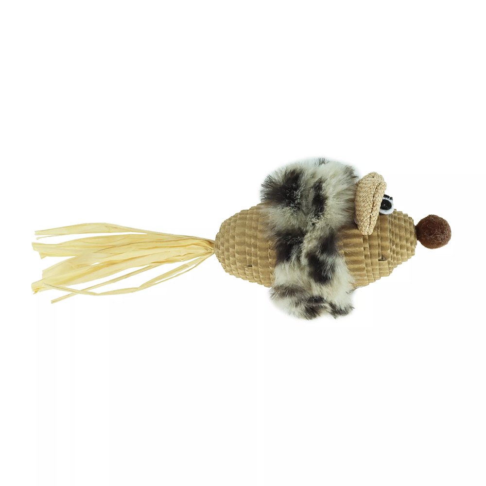 Turbo Natural Fluffy Mouse Batting Cat Toy - Image 2