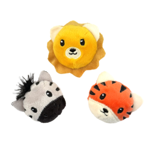 Fog City Pet Safari Sidekick Trio Plush Catnip Cat Toys, 3-Pack