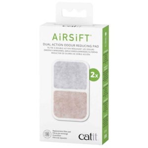 Catit Airsift Dual Action Odor Reducing Pad Replacement Filters, 2-Pack