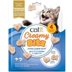 Catit Creamy Bitz Salmon & Shrimp Recipe Premium Moist Cat Treats