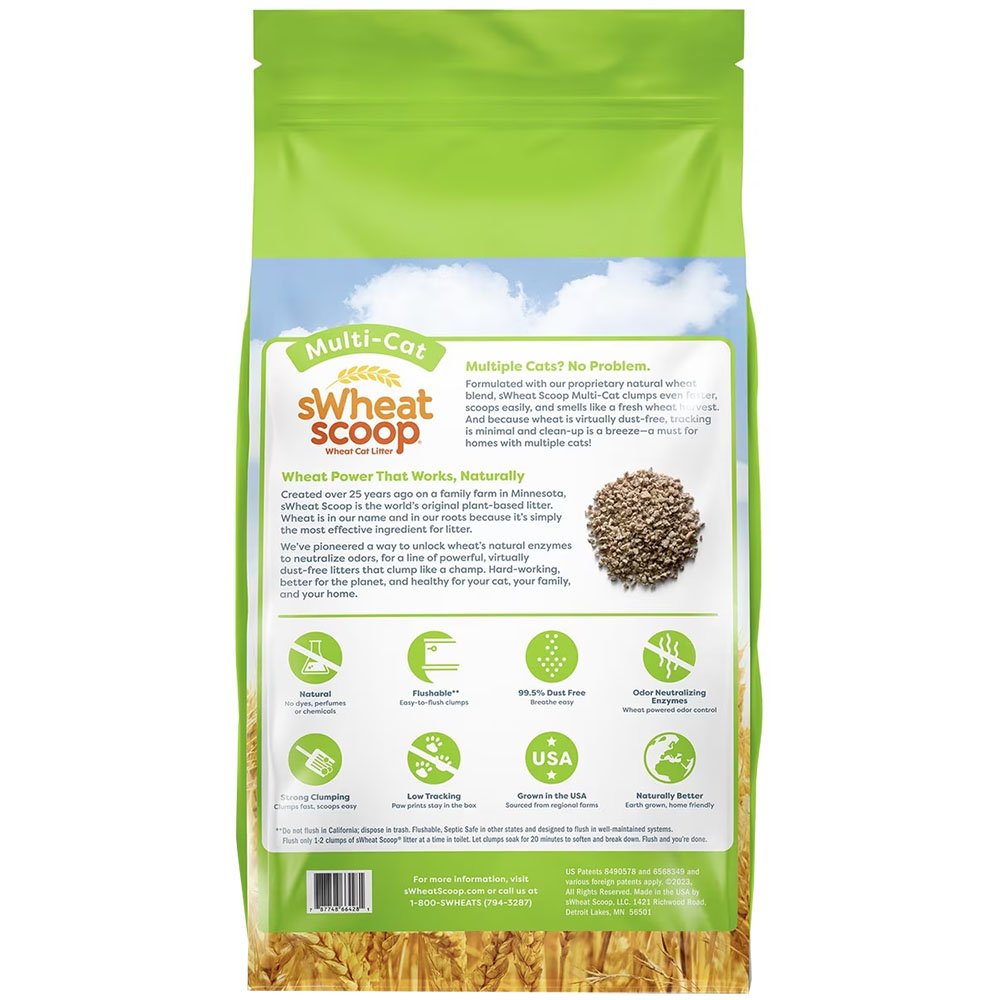 sWheat Scoop Multi-Cat 2x Faster Clumping Wheat Cat Litter - Image 2