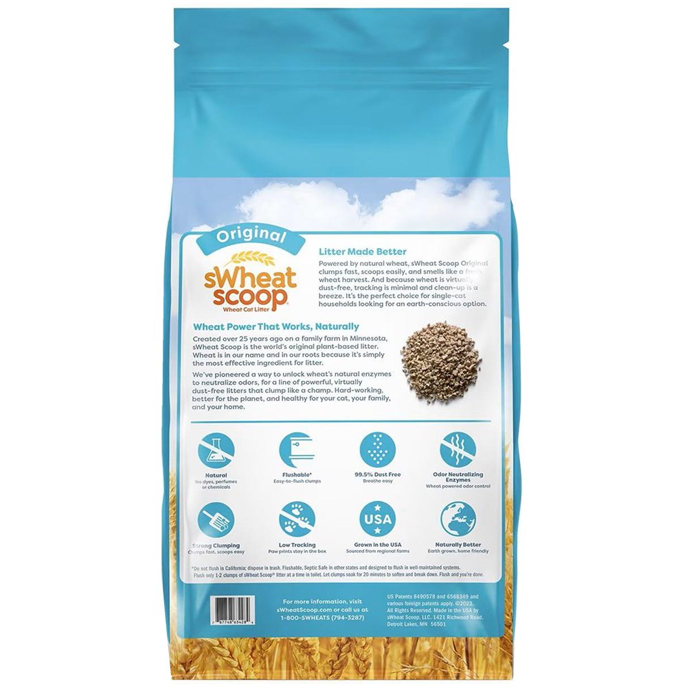 sWheat Scoop Original Fast Clumping Wheat Cat Litter - Image 2