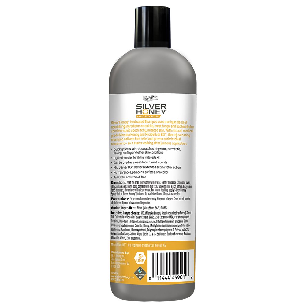 Silver Honey Rapid Skin Relief Medicated Shampoo for All Animals - Image 2