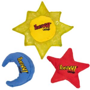 Yeowww! Sun, Moon & Stars Catnip Filled Cat Toy, 3-Pack
