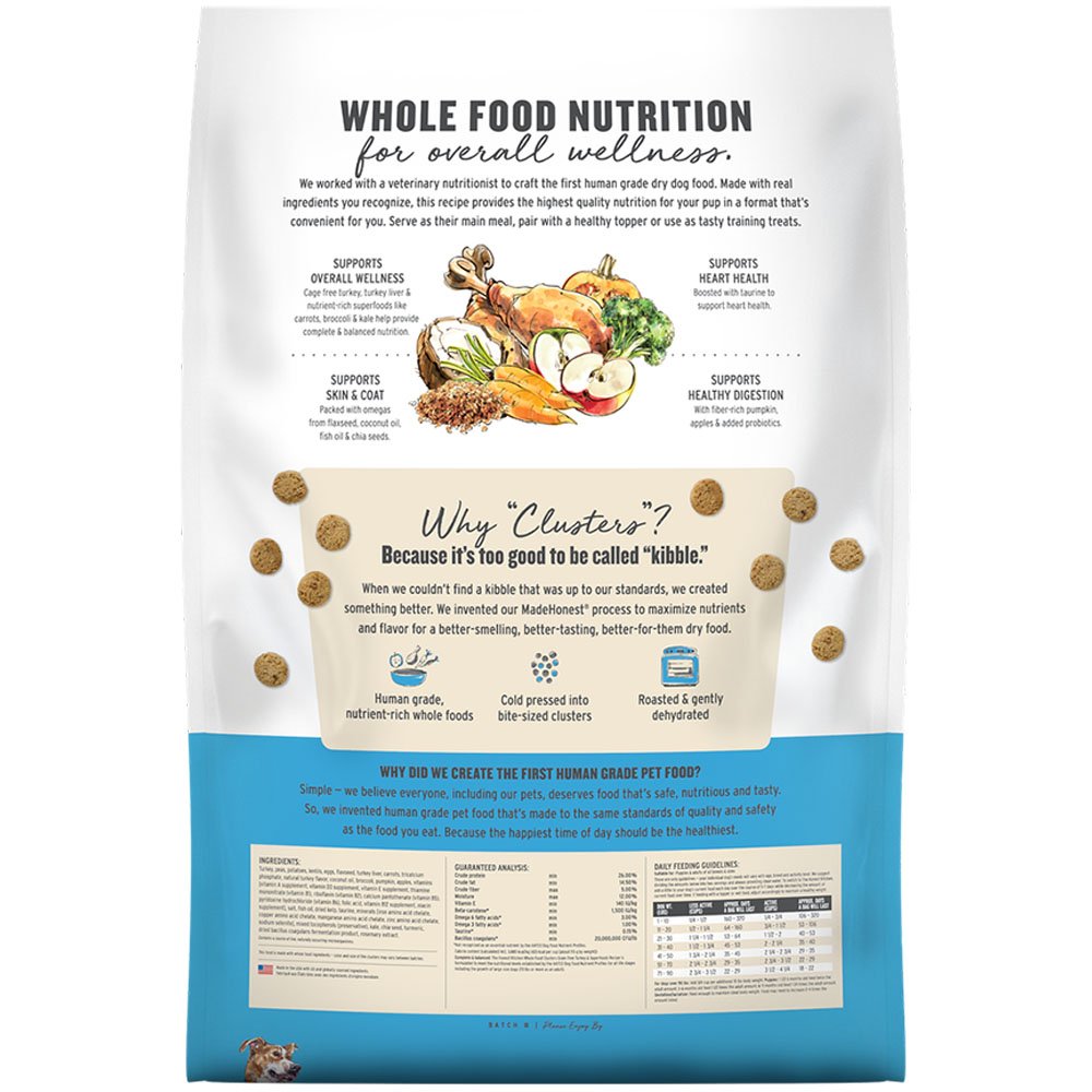 The Honest Kitchen Gourmet Whole Food Clusters Grain Free Turkey & Superfoods Recipe Dry Dog Food - Image 3
