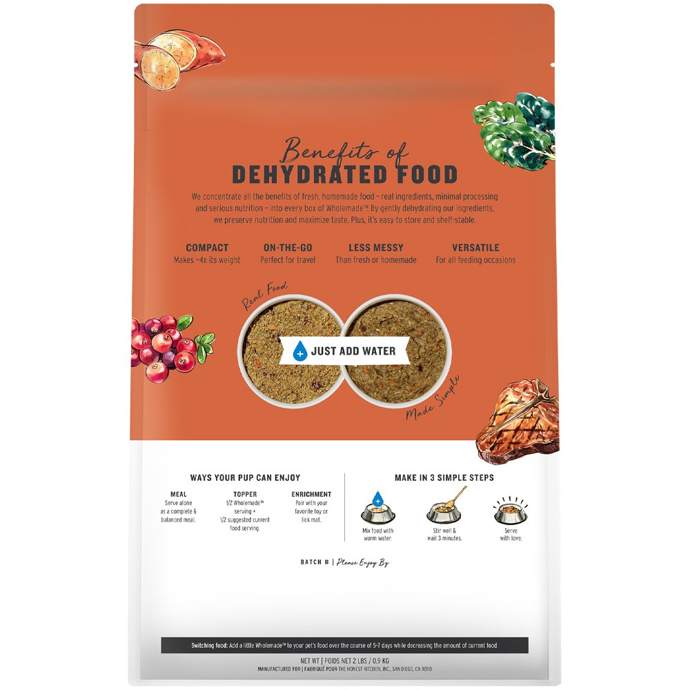 The Honest Kitchen WholeMade Grain Free Beef Recipe Dehydrated Dog Food - Image 3