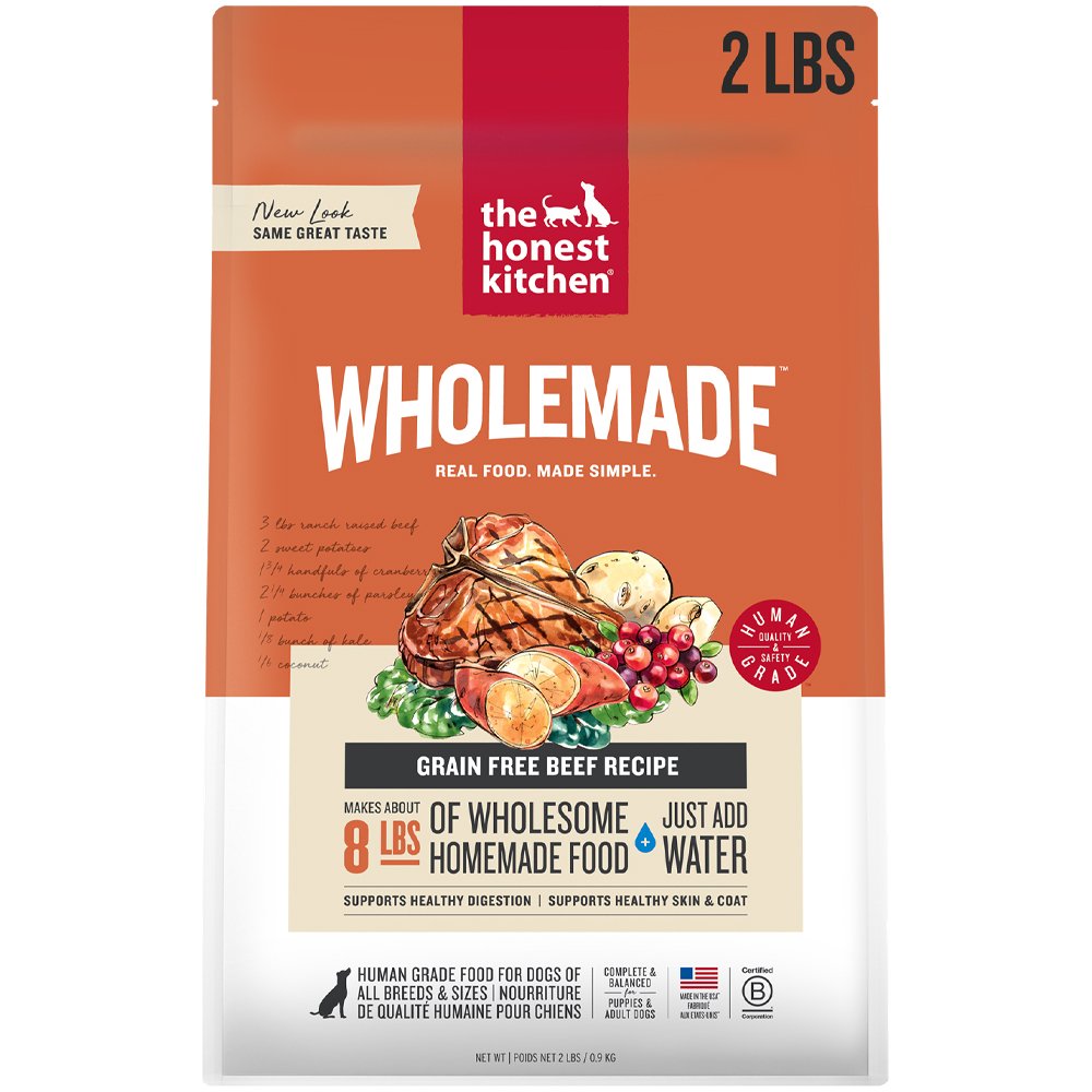 The Honest Kitchen WholeMade Grain Free Beef Recipe Dehydrated Dog Food
