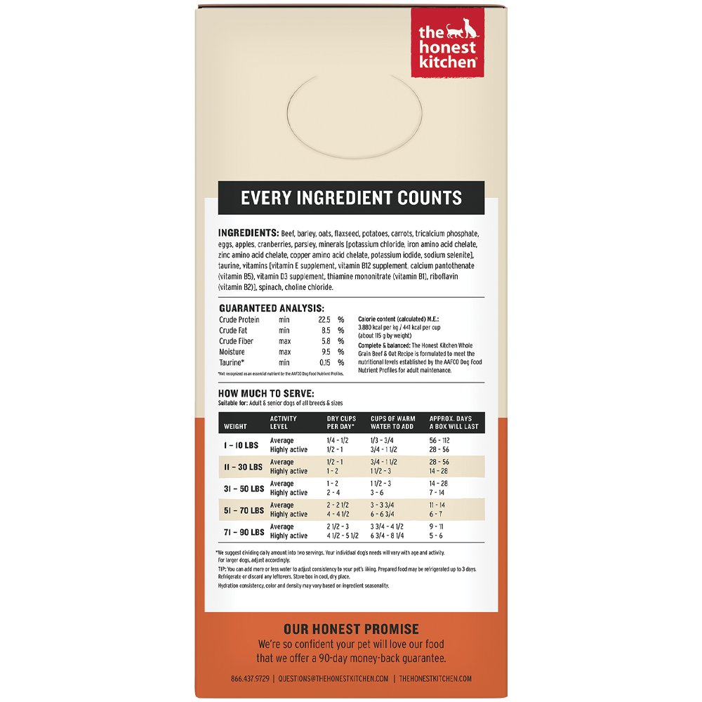 The Honest Kitchen WholeMade Whole Grain Beef & Oat Recipe Dehydrated Dog Food - Image 4