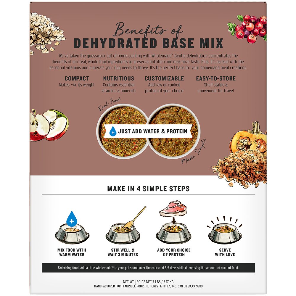 The Honest Kitchen Base Mix WholeMade Whole Grain Fruit & Veggie Recipe Dehydrated Dog Food - Image 3