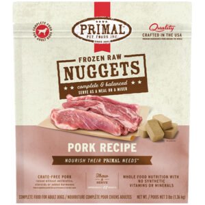 Primal Raw Frozen Canine Nuggets Pork Formula Dog Food