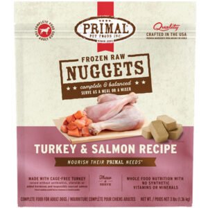 Primal Frozen Raw Nuggets Turkey & Salmon Recipe Adult Dog Food