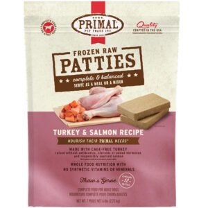 Primal Frozen Raw Patties Turkey & Salmon Recipe Adult Dog Food
