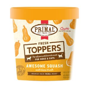 Primal Fresh Toppers Awesome Squash w/ Bone Broth Probiotic Digestive Support for Dogs & Cats