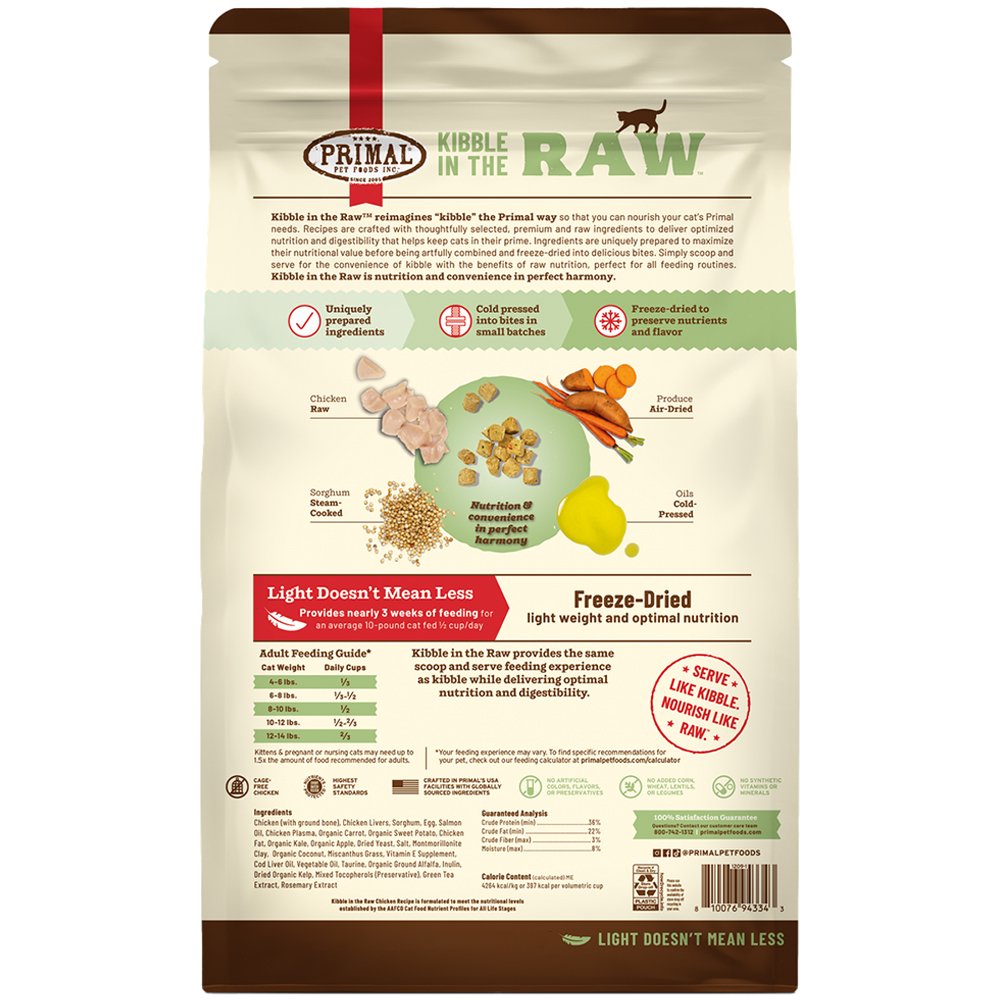 Primal Kibble In The Raw Chicken Recipe Kibble-Sized Bites Freeze-Dried Raw Cat Food - Image 3