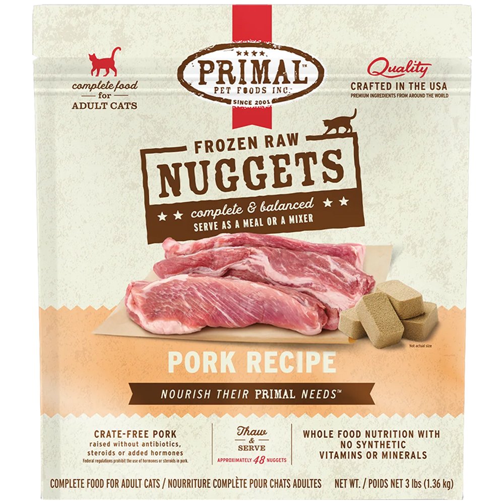Primal Raw Frozen Feline Nuggets Pork Formula Cat Food