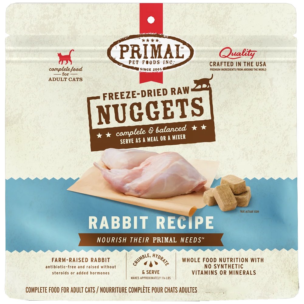 Primal Freeze-Dried Raw Nuggets Rabbit Recipe Adult Cat Food