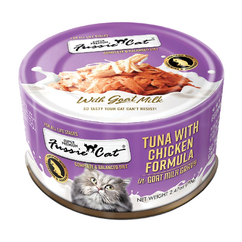 Fussie Cat Super Premium Tuna w/ Chicken Formula in Goat Milk Canned Cat Food