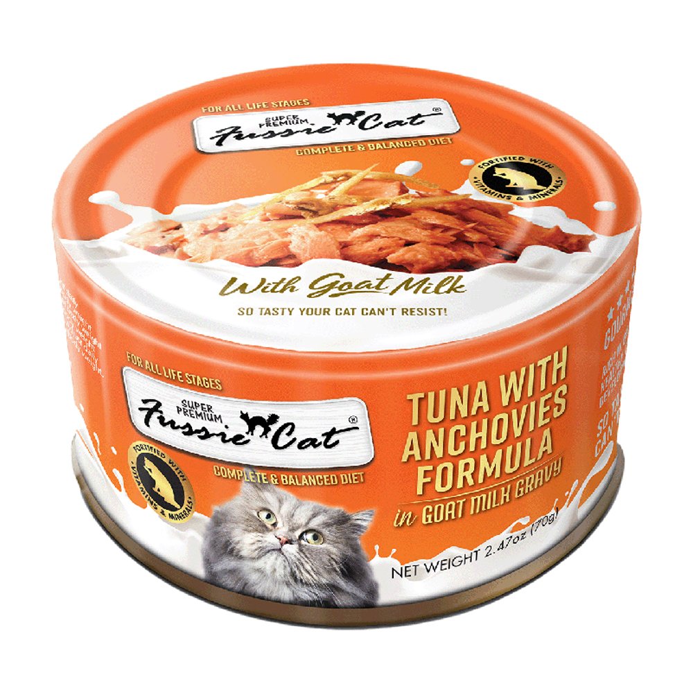 Fussie Cat Super Premium Tuna w/ Anchovies Formula in Goat Milk Canned Cat Food