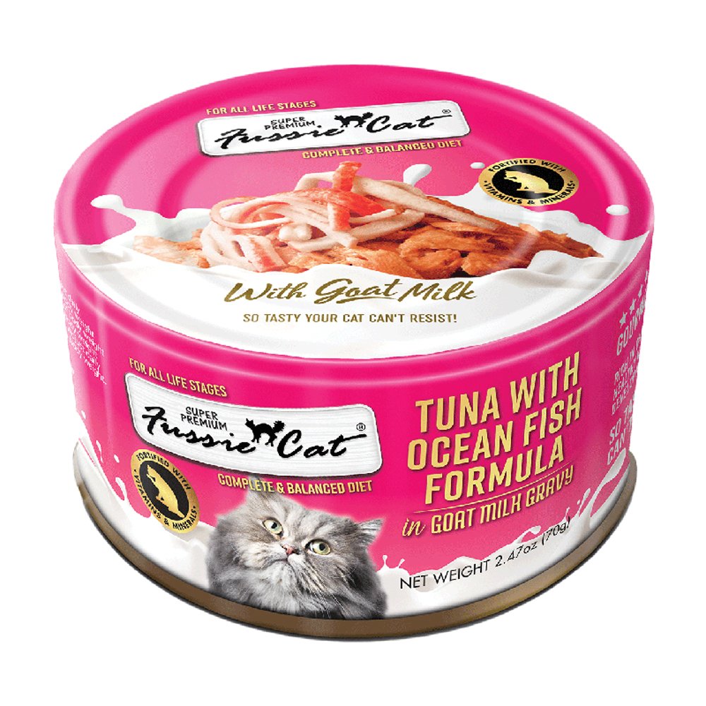 Fussie Cat Super Premium Tuna w/ Ocean Fish Formula in Goat Milk Canned Cat Food
