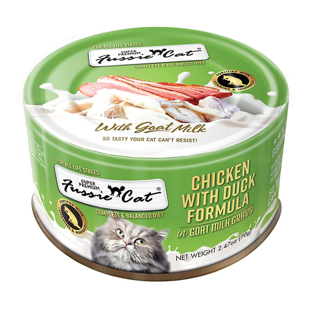 Fussie Cat Super Premium Chicken w/ Duck Formula in Goat Milk Canned Cat Food
