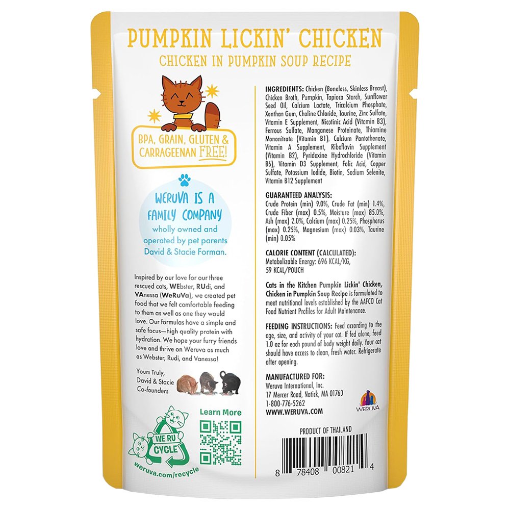 Weruva Cats in the Kitchen Pumpkin Lickin' Chicken Recipe Wet Cat Food - Image 3