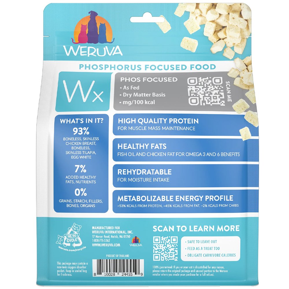 Weruva Wx Phos Focused Chicken Breast & Tilapia Formula Freeze Dried & Fully Cooked Cat Food Supplement - Image 3