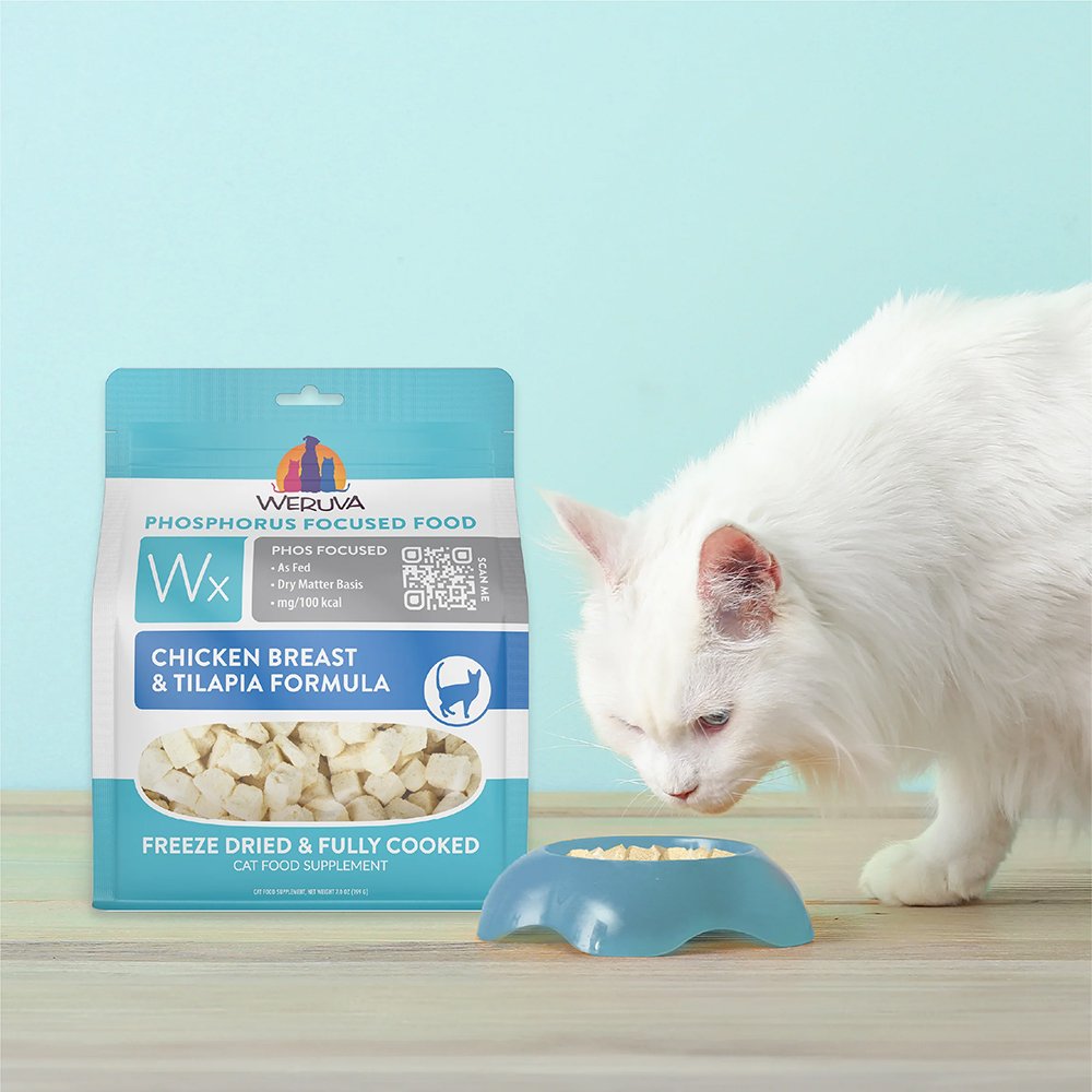 Weruva Wx Phos Focused Chicken Breast & Tilapia Formula Freeze Dried & Fully Cooked Cat Food Supplement - Image 4