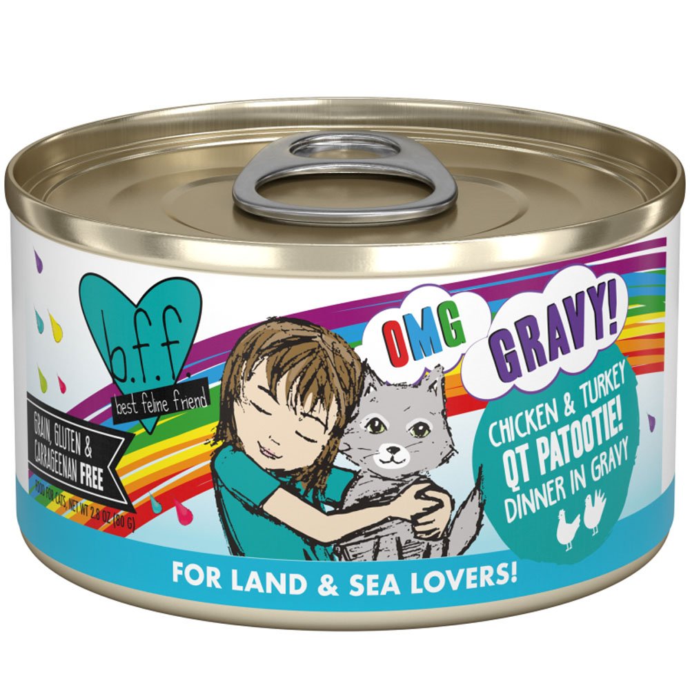 Weruva BFF OMG Gravy! Chicken & Turkey QT Patootie! Dinner in Gravy Canned Cat Food