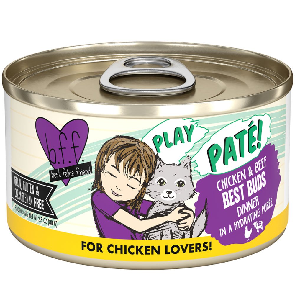 Weruva BFF Play Paté! Chicken & Beef Best Buds Dinner in a Hydrating Purée Canned Cat Food