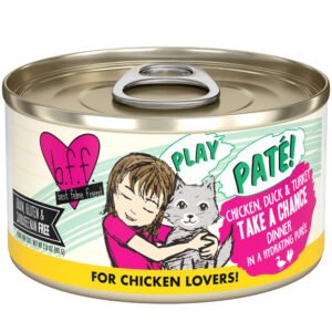Weruva BFF Play Paté! Chicken, Duck & Turkey Take a Chance Dinner in a Hydrating Purée Canned Cat Food