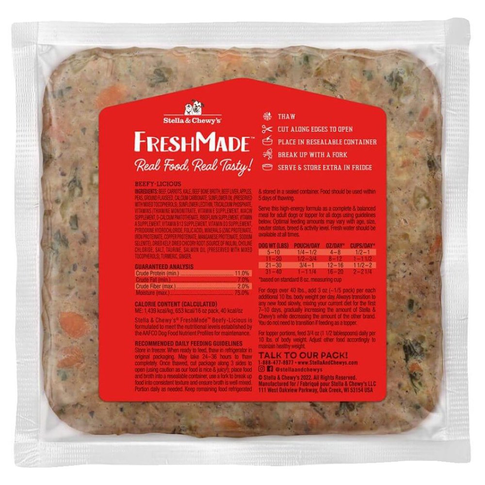 Stella & Chewy's Gently Cooked Beefy-Licious Recipe In Juicy Bone Broth Frozen Dog Food - Image 3