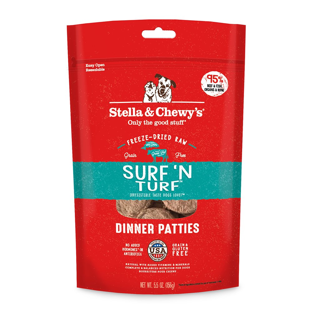Stella & Chewy's Surf 'N Turf Dinner Patties Freeze-Dried Raw Dog Food