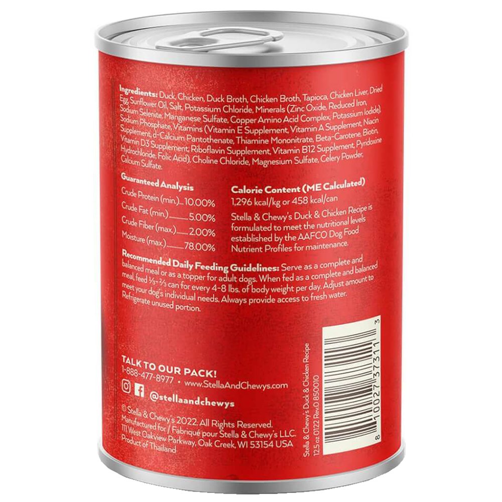 Stella & Chewy's Gourmet Stew Duck, Carrot & Spinach Stew Adult Canned Dog Food - Image 2