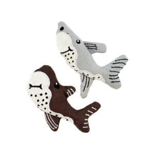 Fog City Pet Artisan Sharks Plush Catnip Cat Toys, 2-Pack